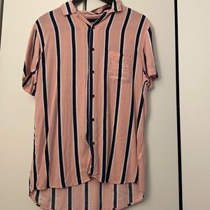 Striped Short Sleeve Button Down Shirt